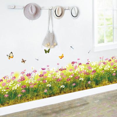 Plinthe à fleurs fraîches salon chambre stickers muraux décoration murale stickers muraux auto-adhésifs en PVC