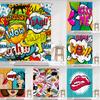 Comic-Stil Duschvorhang Humor Sprechblasen Lustig Lebendig Cartoon Bang Boom Pop Art Illustration Design Dekor Badezimmer Vorhänge