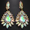 Stonefans Glänzende Wassertropfen Strass Ohrringe Accessoires Trendige Damen AB Farbe Kristall Stecker Ohrringe Piercing Schmuck