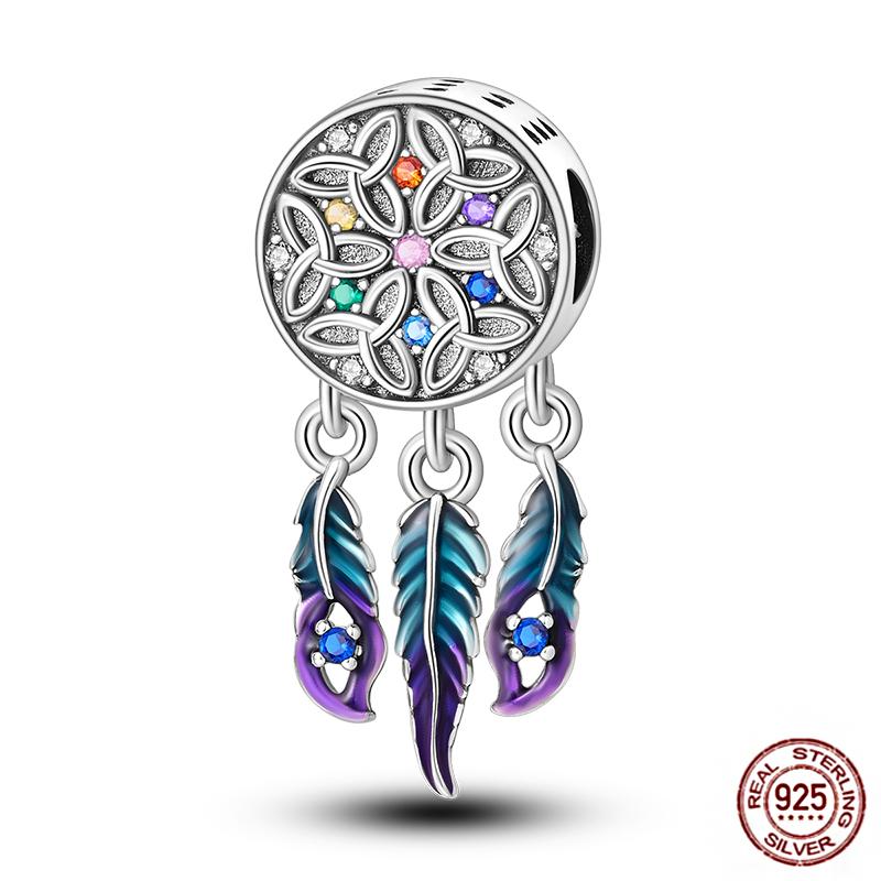 Charms Beads 925 Sterling Copper Pink Butterfly Luminous Firefly Chameleon Heart Charm Fit Original Bracelet DIY Holiday Zircon