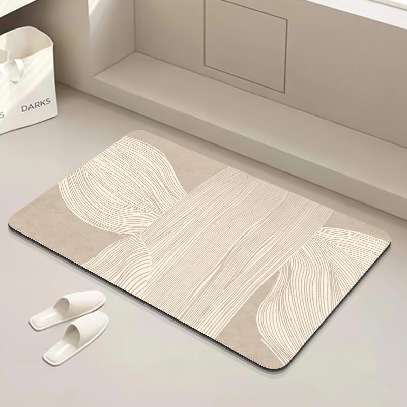 Bathroom Floor Mat Japanese Striped Style Water-absorbing Quick-drying Carpet Diatom Mud Non-slip Rug Toilet Household Door Mats