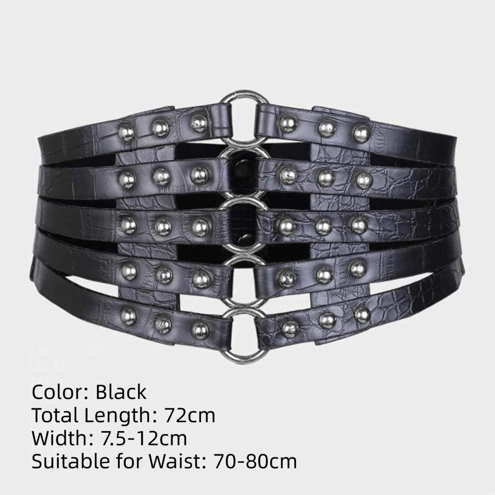 Rivet Decoration Wide Belts Hollow Out Design Corset Belt Fashion Decorative Belt Body Shaper
