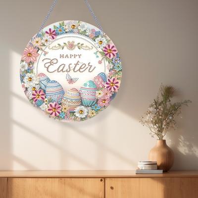 2025 Osterhase Diamond Art Hängeanhänger Diamantmalerei Heimdeko 5D DIY Diamantmalerei Punkte Anhänger für Fensterdeko