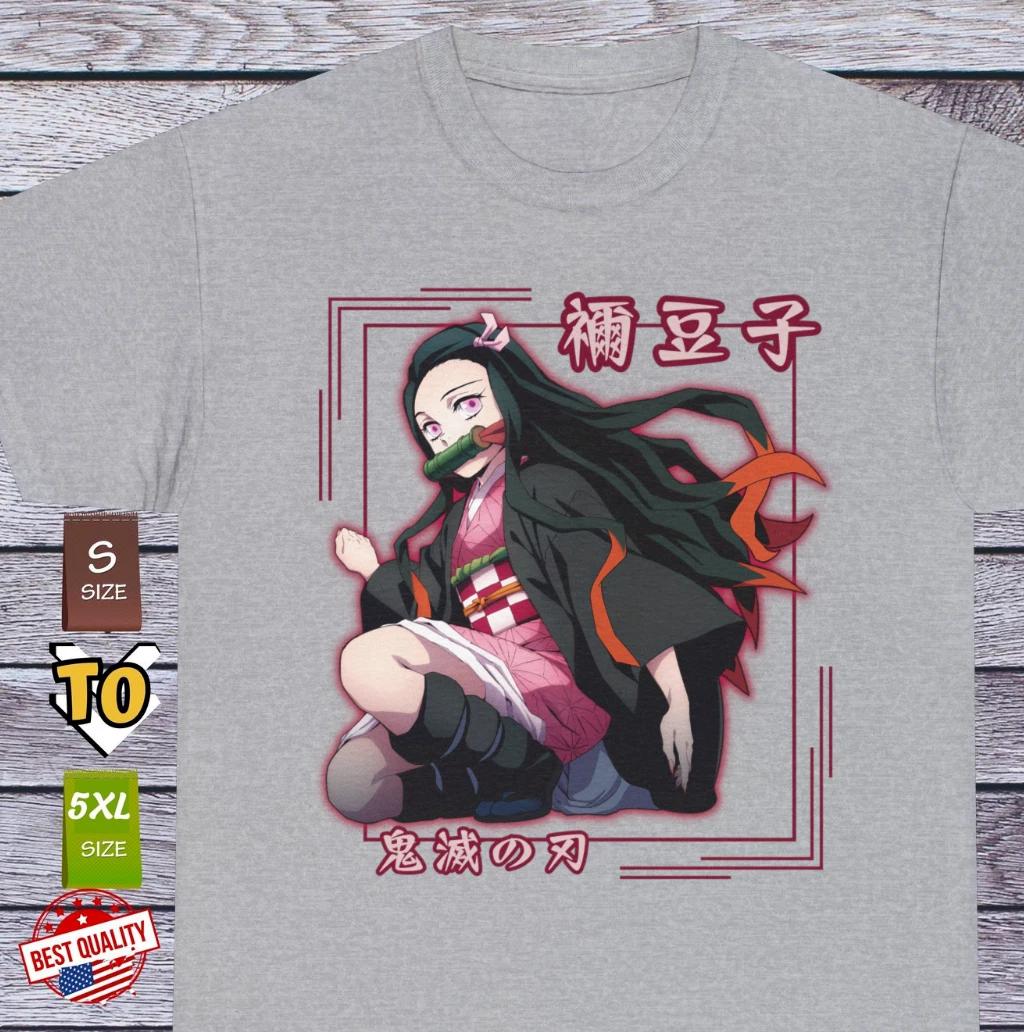 

Demon Slayer Nezuko Tee Waifu T Shirt Anime Manga Japan Kimetsu No Yaiba Cosplay 4XL