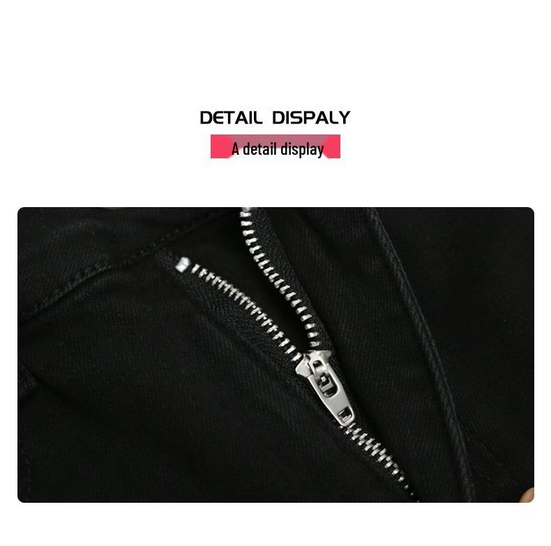 Women's High-Waisted Black Micro-Flare Jeans - Spring 2025 Slimming Versatile Straight Leg Pants