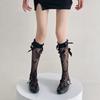 Ballet Calf Socks Women'S Spring And Summer Thin Sweet Bow Stacking Socks Jk Cream White Lolita Knee Socks