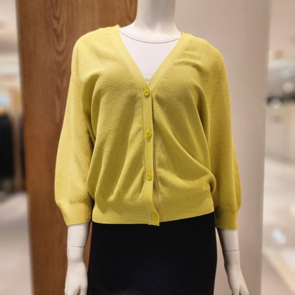 2nd Skin Air Knit Raglan 3 4 Cardigan Aewsw0210 PLAE LIME/FREE