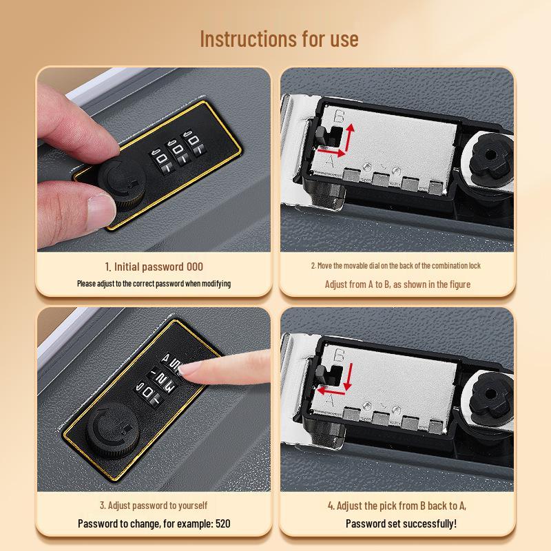 Stilvolle Münzbank aus Eisen mit Zahlenschloss für Zuhause