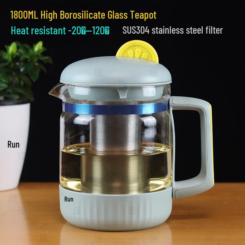 Large Heat-Resistant Glass Teapot with Filter for Flower Tea