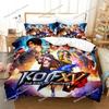 Anime King Of Fighters Bedding Set Duvet Cover Bed Set Quilt Cover Pillowcase Comforter king Queen Size Boys Adult Bedding029