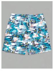 Summer 2025 3D-printed Men's Resort Shorts with Palm Trees and Exotic Flowers