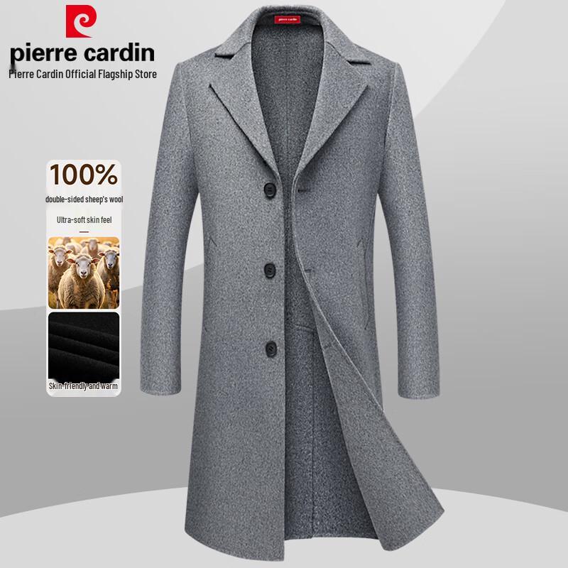 

Мужское двустороннее длинное шерстяное пальто Pierre Cardin из 100% шерсти мериноса XL