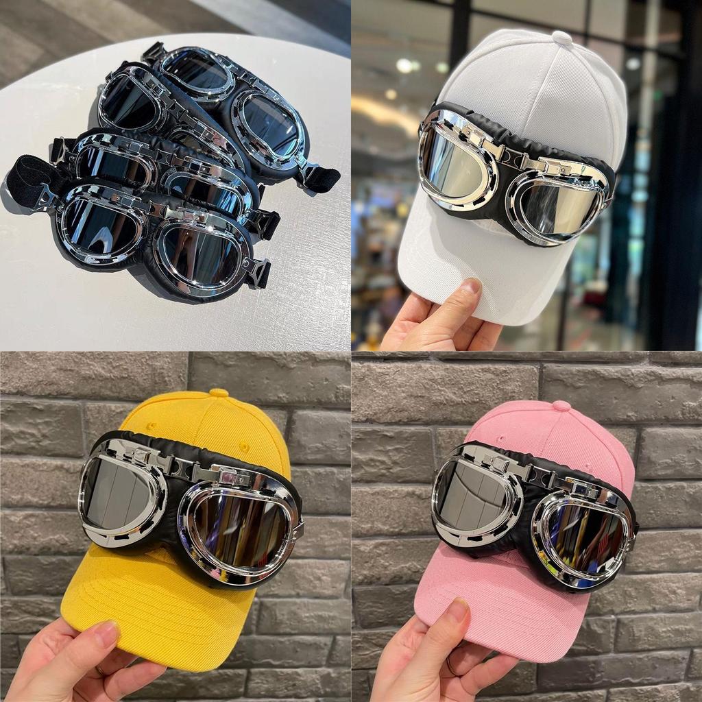 Pilot Hat With Sunglasses For Kids And Adults Windproof Sun Protection Stylish Streetwear