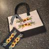 Personalized Sunflower Tote Bag Floral Gift for Mom Teacher Grandma Sunflower Lovers Birthday Bridal Shower Honeymoon Trip Gift
