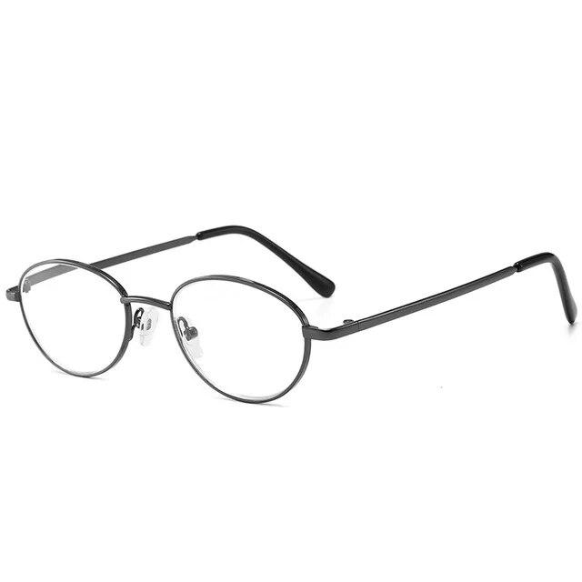 Retro Small Oval Anti-blue Light Computer Reading Glasses Women Man Metal Full Frame Glasses Diopter +1.0 To +4.0