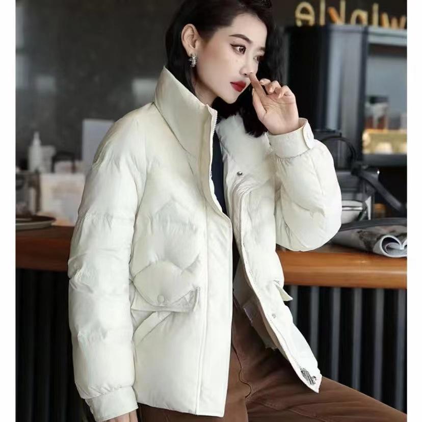 Cotton Clothes for Women In Winter New Korean Fashion Cotton Clothes Temperament Small Short Stand Collar Warm and Lightweight Jacket