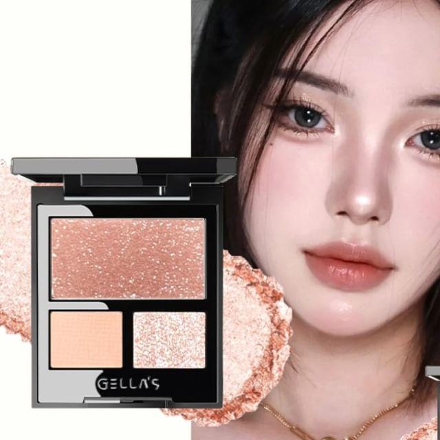 GELLA S - Эфирная мерцающая палитра теней для век с кристаллами - Y02# Красно-оранжевое сияние