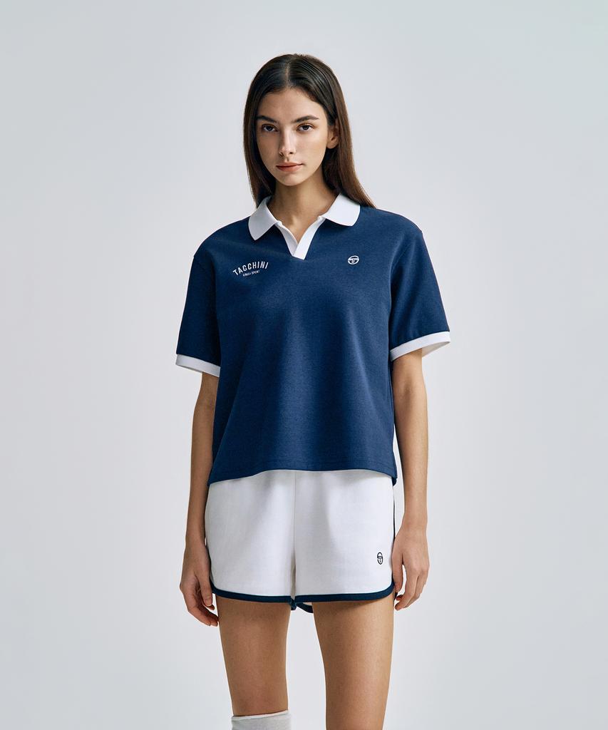 SERGIO TACCHINI W Double Knit Open Collar Polo