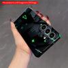 2DFlat Samsung phone case Geometric Green Accents on Dark Hexagonal Tile Design Applicable to Galaxy S22 S23 S24 S25ULTRA S26 A12 A13 A14 A15 A16