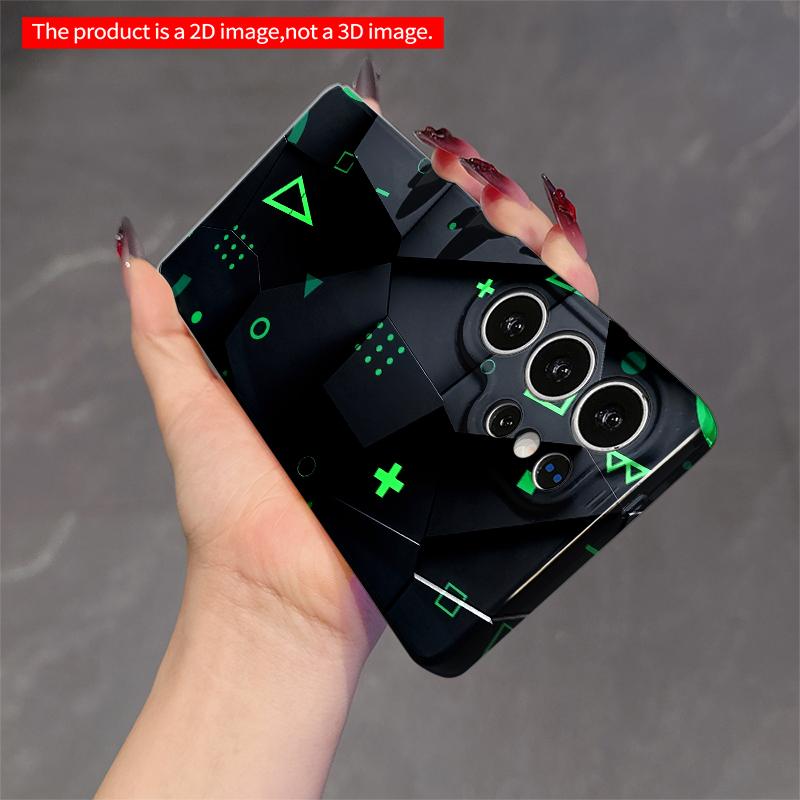 2DFlat Samsung phone case Geometric Green Accents on Dark Hexagonal Tile Design Applicable to Galaxy S22 S23 S24 S25ULTRA S26 A12 A13 A14 A15 A16