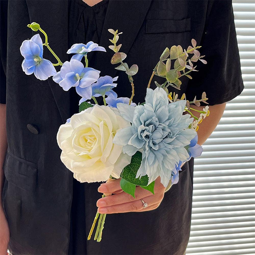 

Штучна троянда своїми руками Багатоколірний весільний букет НОВА штучна квітка Домашня прикраса синій
