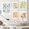 Abstrakte Zitronen-Blumen-Auge-Orange-Poster und Drucke, Vintage-Pflanzen-Wandkunst, Wandbilder für Wohnzimmer-Dekoration, Leinwandgemälde