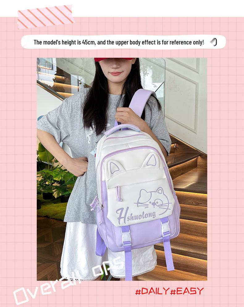 Cartoon Print Large Capacity Student Backpack for School