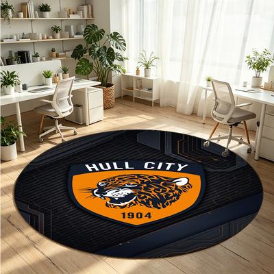 Hull FC Printed Round Crystal Velvet Rug Soft Non Slip Floor Carpet For Bedroom Holiday Gift