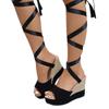 Sandali Estivi con Incroci Comodi, Zeppa Casual, Tacco Alto