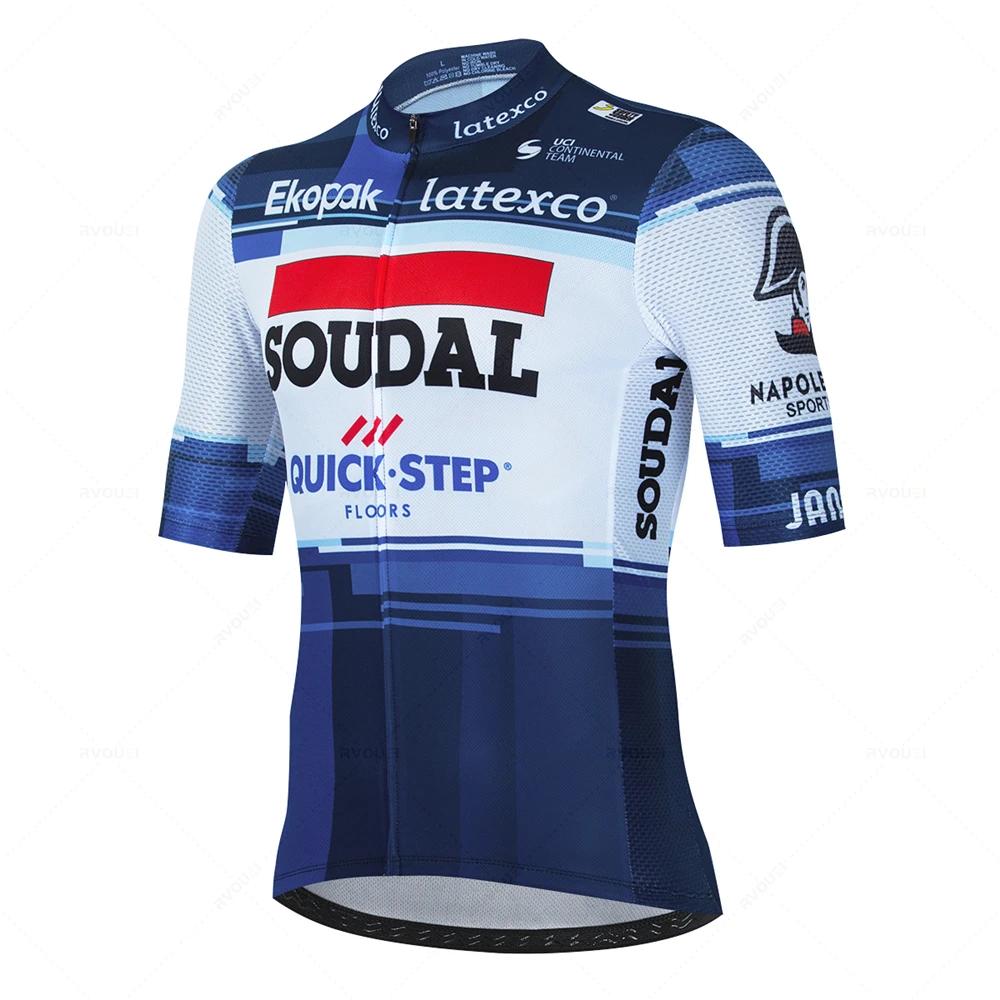 Soudal Quick Step sada cyklistického dresu léto belgické kolo prodyšné muži oblečení na horské kolo Maillot ropa ciclismo uniforma