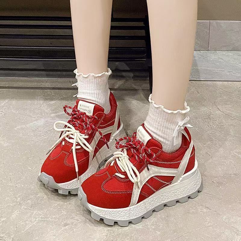In autumn, the new platform-soled waffle Forrest Gump shoes niche casual and light sports shoes increase the height of CM