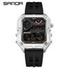 Sanda Men's Multifunctional Waterproof Electronic Watch with Night Light, Fashionable Countdown Timer, and Snooze Feature.
