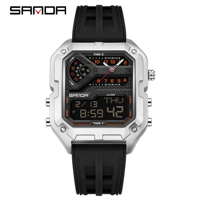 Sanda Luminous Waterproof Outdoor Sports Watch - Multifunctional Youth Trendy Timer