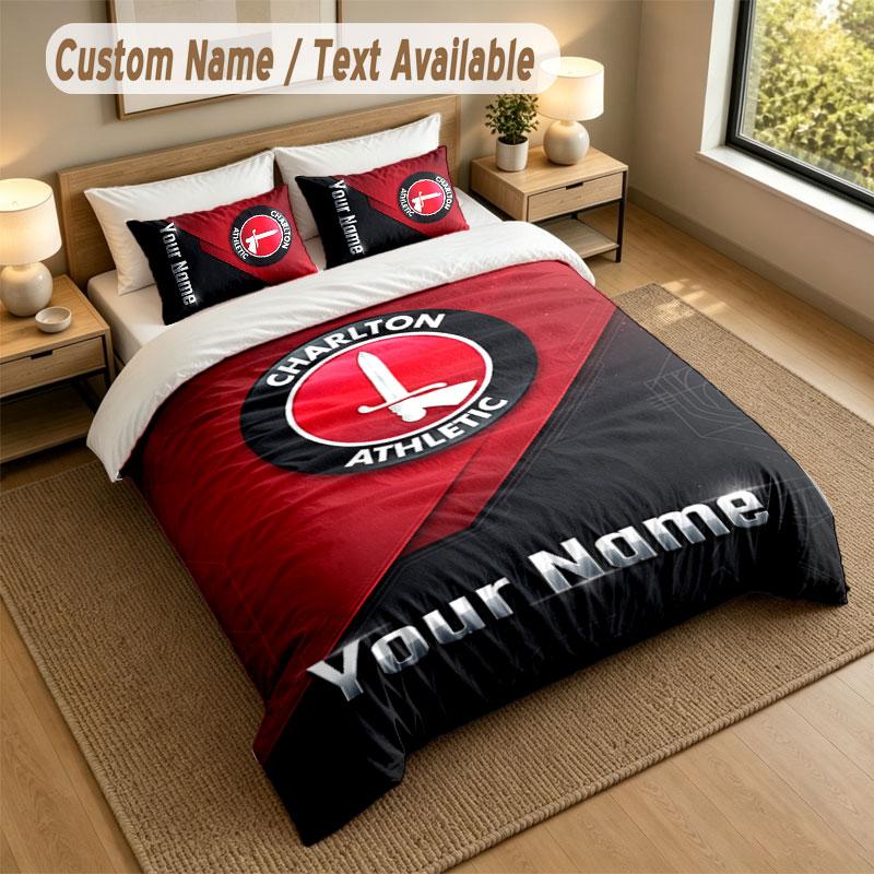 Ensemble de literie 1 housse de couette 2 taies d'oreiller Imprimé Charlton Athletic Linge de lit doux Décor de chambre à coucher
