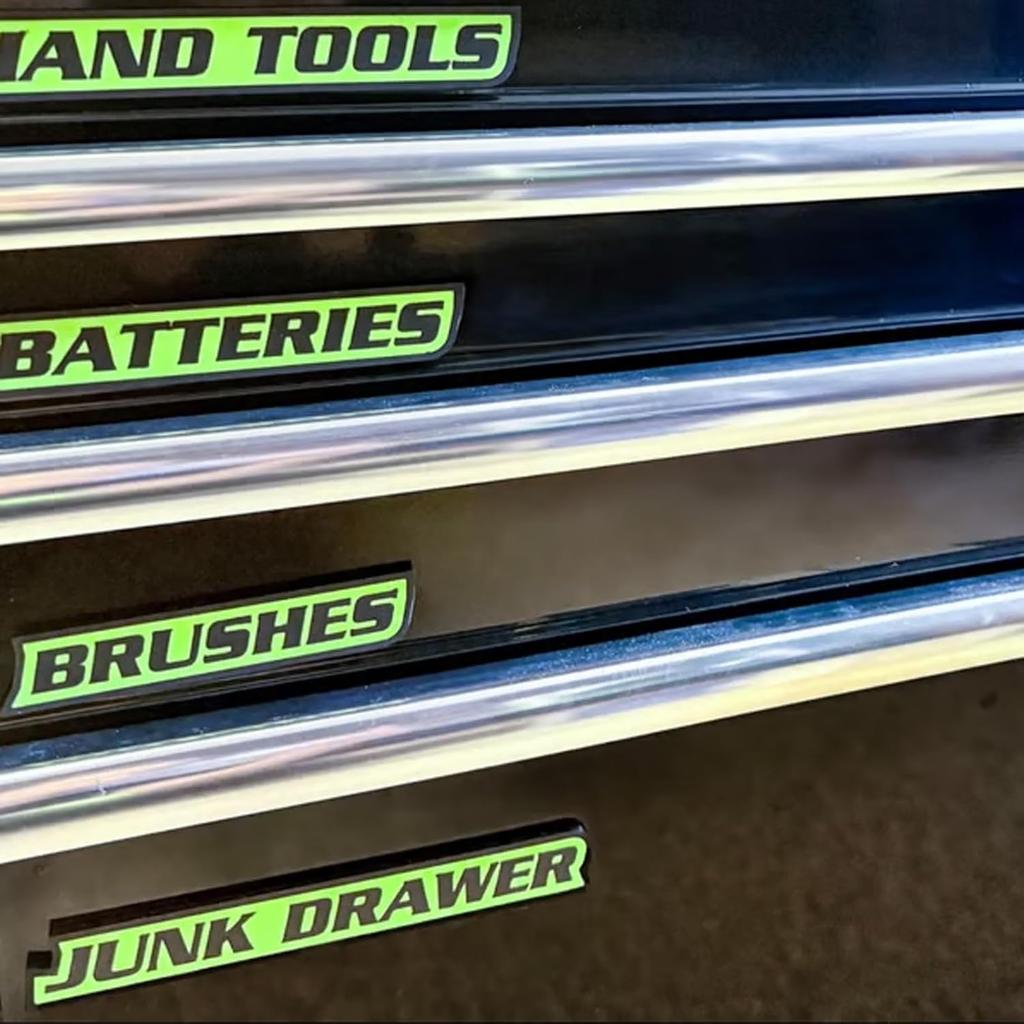 12PC Magnetic Toolbox Labels,3D-Printed Tool Box Labels,General Tool Box Organize Accessories,Reusable Tags for Steel Toolboxes,Carts,Drawers,Cabinets