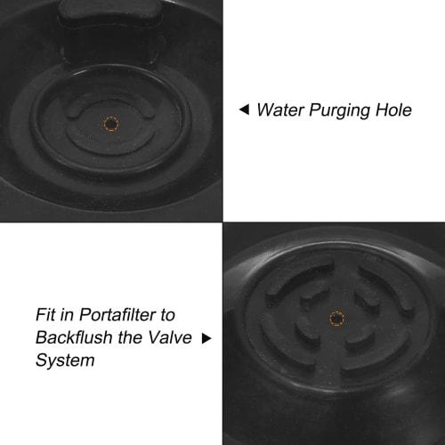 uxcell Espresso Machine Cleaning Discs, Silicone Espresso Cleaning Discs, 54mm Perforated Backflush Discs for Espresso Makers, Black, 2 Pieces