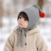 Adjustable Tie Straps Baby Winter Hat Thick Warm Pom Pom Bonnet New Toddler Bonnet  Baby Boys