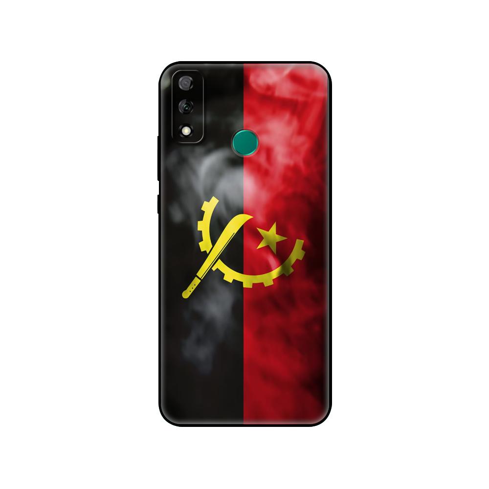 Black Tpu Case For Huawei Y9S Y6S Y8S Y5P Y7P Y8P Case For Huawei Y5 Lite Prime 2018 Y6 2019 Cover Angola Flag