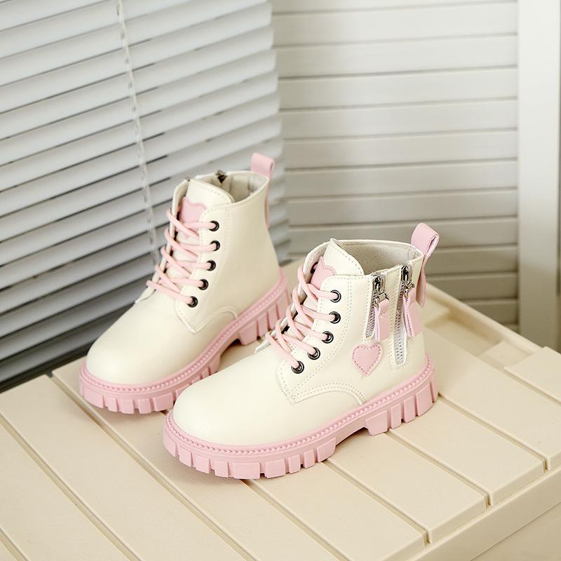 Children Leather Boots Girls  Autumn Winter  Casual Comfortable Short Boots Warm Kids Versatile Anti-slip Cotton Boots