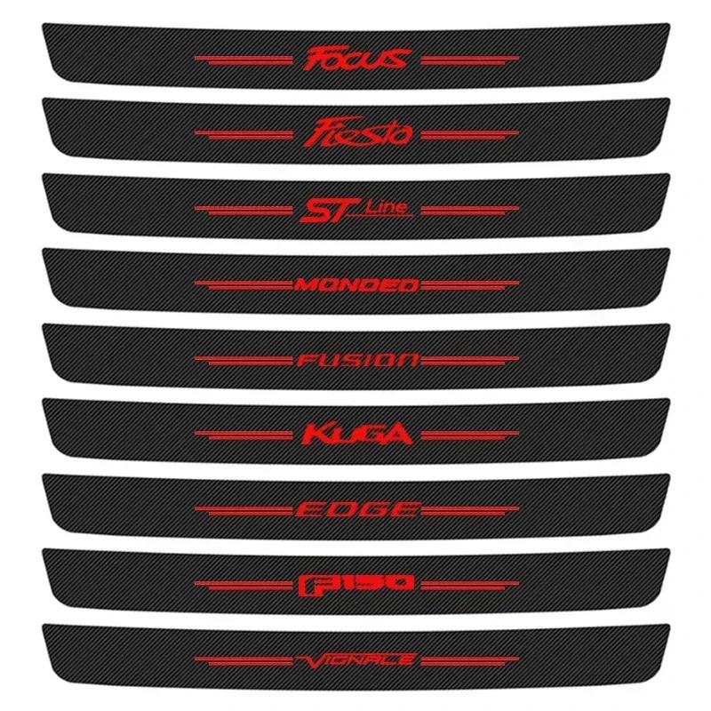 1Pc Car Rear Trunk Bumper Protective Threshold Stickers for Ford Focus Fiesta STLine Mondeo Fusion Kuga Edge F150 Vignale Logo Trunk 1Pc&Focus
