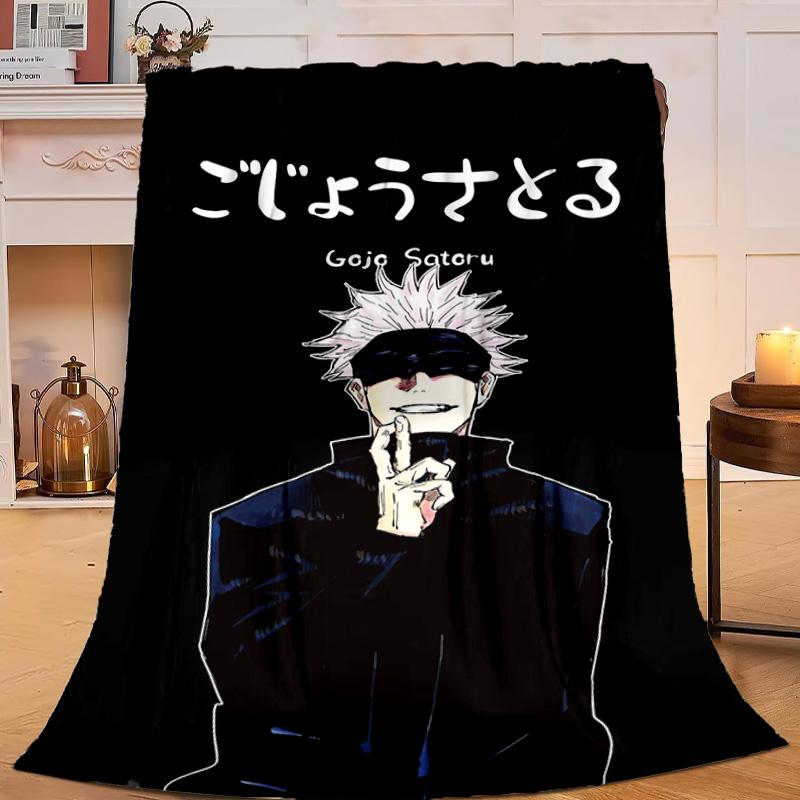 1PC Jujutsu Curse Battle Flannel Blanket Gift, Suitable for Both Men And Women, Soft Ideal for Beds And Sofa, Birthday Or Christmas Gift