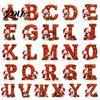 Indoor Holiday Decorations Cute Snowman Letter Christmas Ornament, 2D Flat Personalized A-Z Alphabet Clear Pattern Hanging Decor Acrylic Pendant
