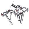 304 Stainless Steel Double Pipe Clamp with Screw-Fixed Bracket