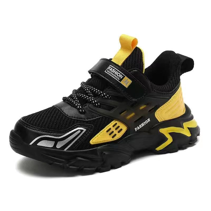 Boys' shoes Children's sports shoes Mesh breathable Spring and autumn leather new students Middle school children's school shoes