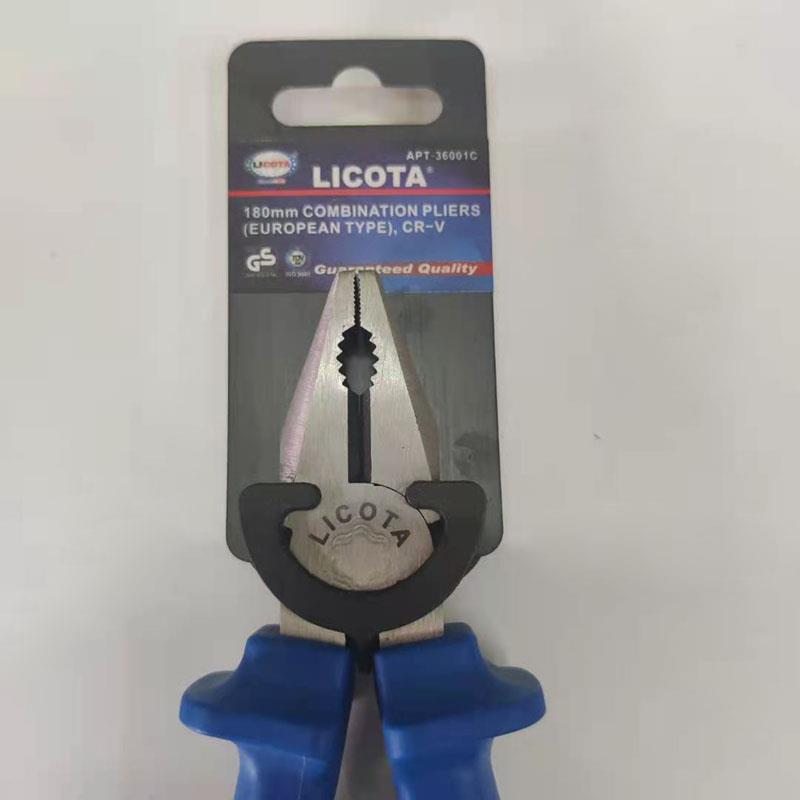 LICOTA Likeda Multi-functional Two-color Handle Steel Wire Flat Jaw Tiger Pliers APT36001