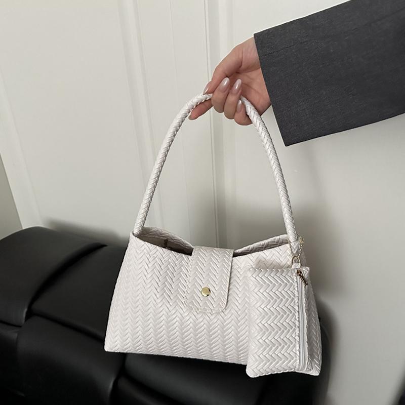 Yogodlns Herbst/Winter Neues Strickmuster Handtasche Retro Eimer Unterarm Hobo Tasche Damen Einzelne Schultertasche