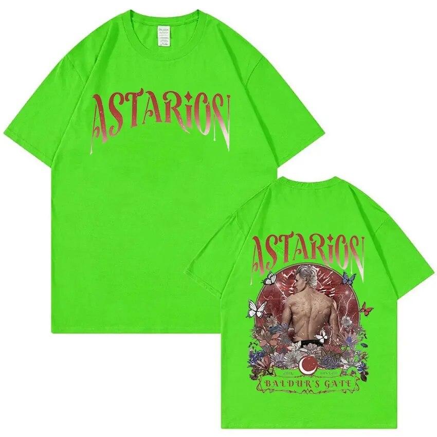Retro Astarion Baldur's Gate 3 Print T-Shirt Unisex Women Casual Cotton Short Sleeve T Shirt Harajuku Oversized T Shirts Streetwear