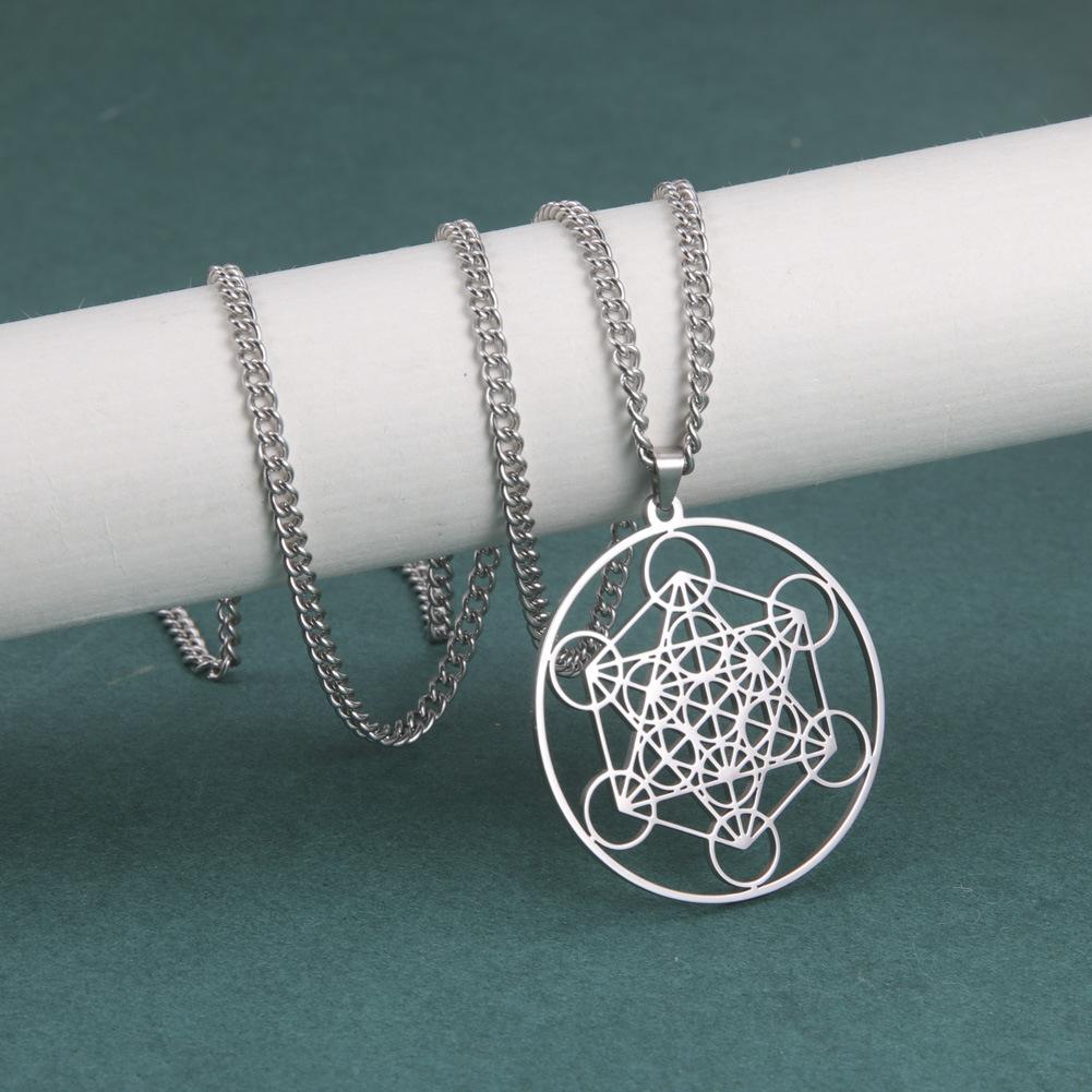 Six-pointed Star Hollow Pendant for Men and Women Geometric Solomon Jewelry Necklace Jewelry 60CM