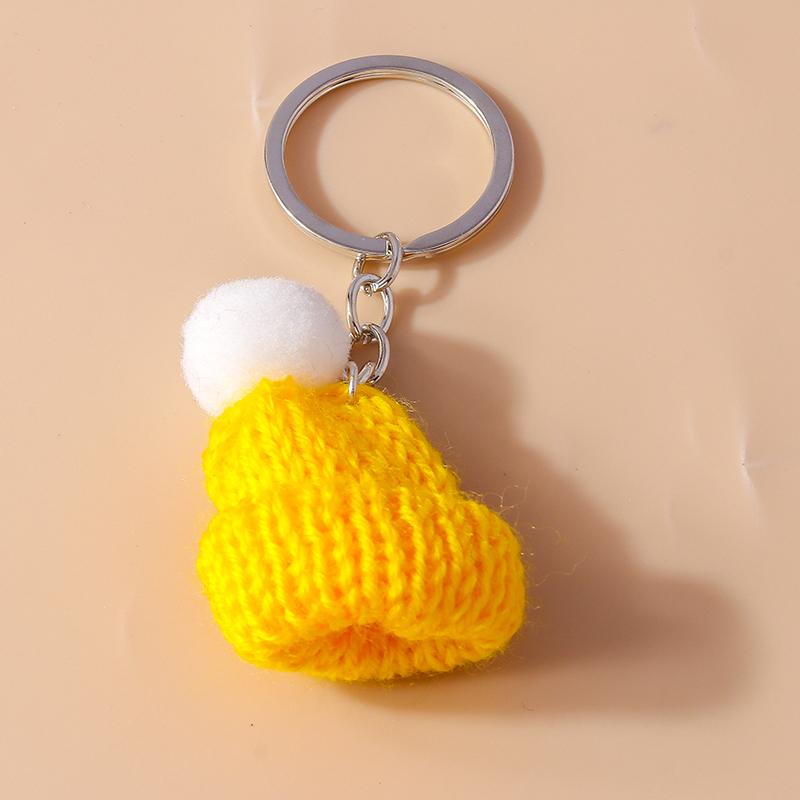 Niedliche Handgestrickte Cartoon-Tier Biene Welpen Schlüsselanhänger Gehäkelte Liebesherz Schlüsselanhänger Anhänger Handtaschen Dekor Damen Mädchen Schmuck Geschenke