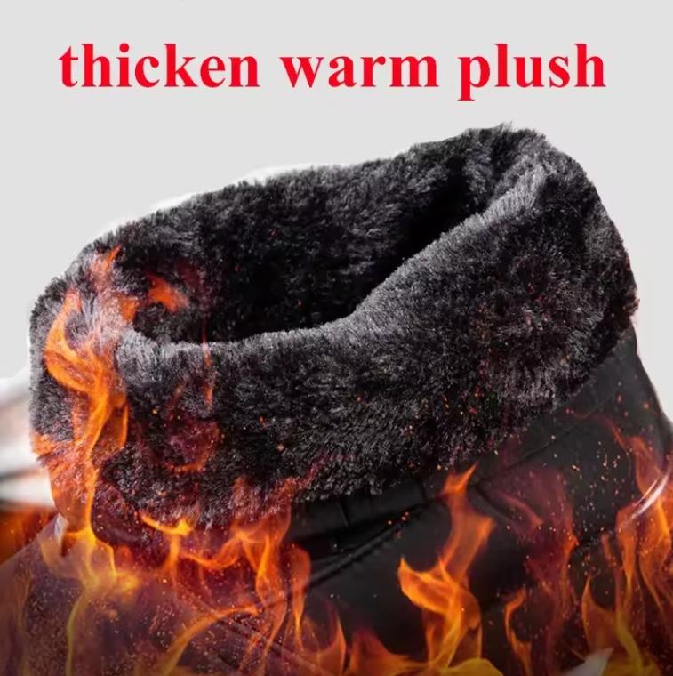 Winter Waterproof Snow Boots for Women Plus Size 35-44 Thick Short Plush Ankle Boots Woman Wedges Warm Cotton Padded Shoes